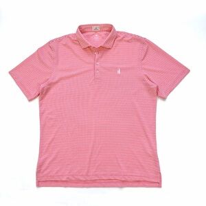 johnnie-O Men’s L Performance Mesh Polo - Colter Stripe Sun Kissed